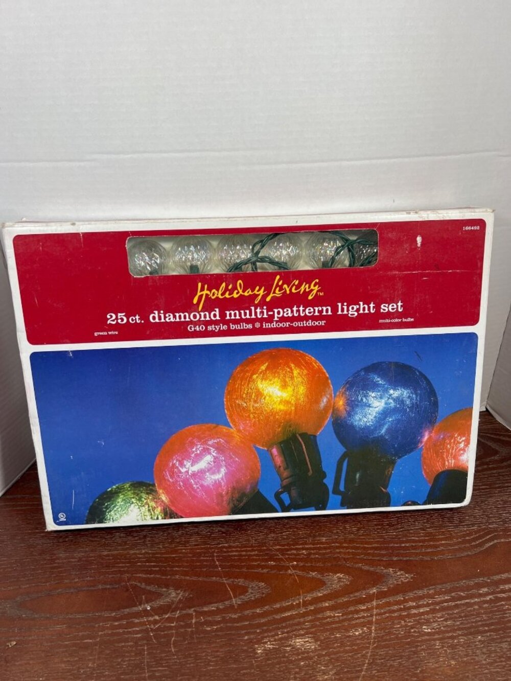 Vintage Holiday Living 25ct Diamond Multi-Pattern Indoor/Outdoor G40 Style Bulbs